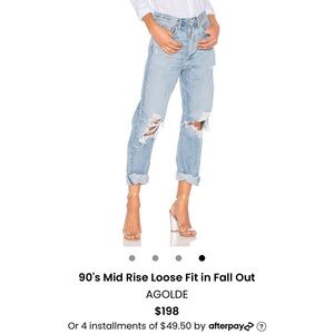 AGOLDE 90s mid rise loose fit jeans in fall out